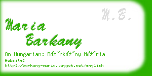 maria barkany business card